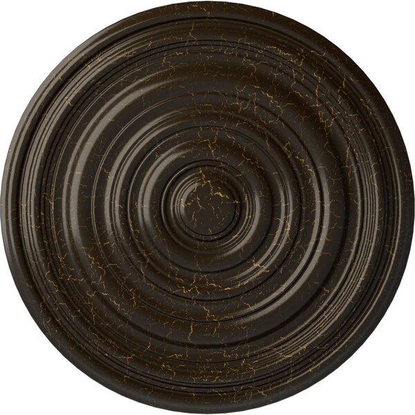Ekena Millwork Carton Ceiling Medallion (For Canopies up to 2 5/8"), 12 5/8"OD x 1"P, Stone Hearth Crackle CM13CASHC - main